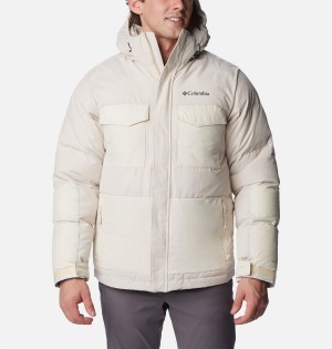 Beige Men's Columbia Marquam Peak Fusion Insulated Puffer Jacket | OCUTR-0921