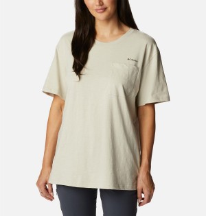 Beige Women's Columbia Break It Down T-Shirt | HFWJX-7204