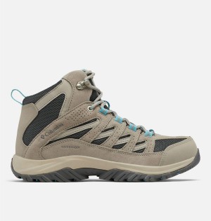 Beige Women's Columbia Crestwood Mid Waterproof Boot Hiking Shoes | PJMHU-7690