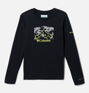 Black Kids' Columbia La Poudre Pass Long Sleeve T-Shirt | TSRDL-9710