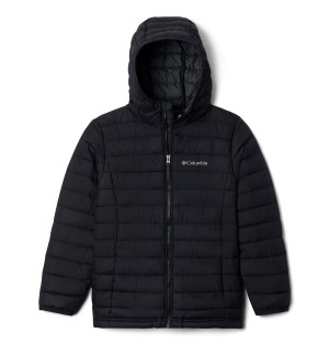 Black Kids' Columbia Powder Lite Hooded Jacket | EZMAO-1864