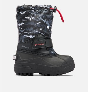 Black Kids' Columbia Powderbug Forty Print Boots | GXWCP-5864