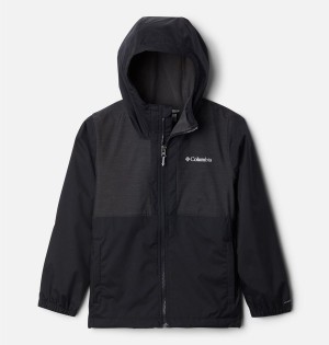 Black Kids' Columbia Rainy Trails Fleece Lined Jacket | HELKR-7659