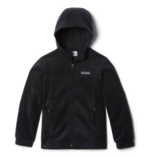 Black Kids' Columbia Steens Mountain II Fleece Hooded Jacket | GESMT-8097