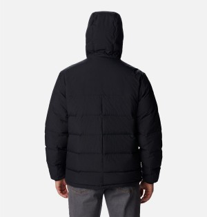 Black Men's Columbia Aldercrest Hooded Insulated Puffer Jacket | IPMFK-4703