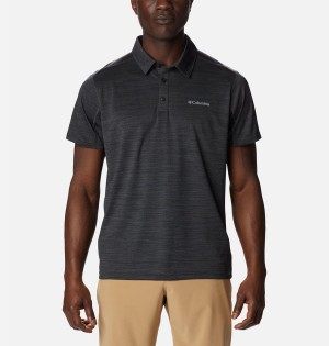 Black Men's Columbia Alpine Chill Zero Polo Shirt | CFYGO-1504