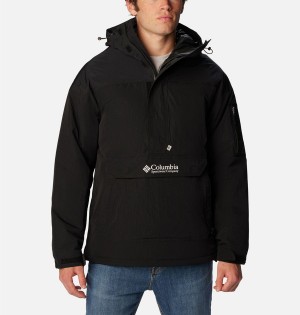 Black Men's Columbia Challenger Remastered Pullover Insulated Puffer Jacket | GAXFV-4695