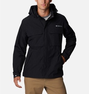 Black Men's Columbia Coho River Jacket Windbreaker | PWFVQ-0427