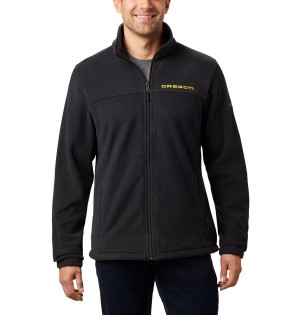 Black Men's Columbia Collegiate Flanker III - Oregon Fleece Jacket | WJPQH-3562