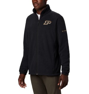 Black Men's Columbia Collegiate Flanker III - Purdue Fleece Jacket | FWZVQ-8625