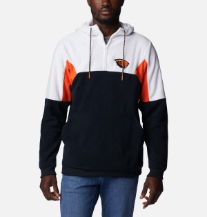 Black Men's Columbia Collegiate Lodge Fleece - Oregon State Hoodie | UHOEI-4367