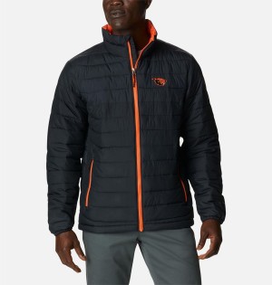 Black Men's Columbia Collegiate Powder Lite - Oregon State Insulated Puffer Jacket | ILUEX-9857