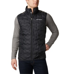 Black Men's Columbia Delta Ridge Down Vest | IHBDL-5734