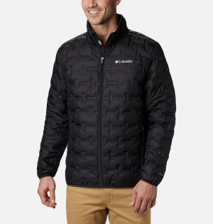 Black Men's Columbia Delta Ridge Insulated Puffer Jacket | RDLAQ-4961