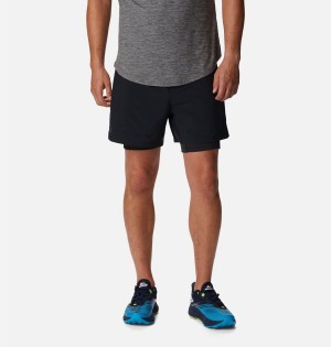 Black Men's Columbia Endless Trail 2-in-1 Shorts | LBIHC-9705