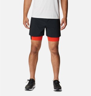 Black Men's Columbia Endless Trail 2-in-1 Shorts | JZOYC-8712