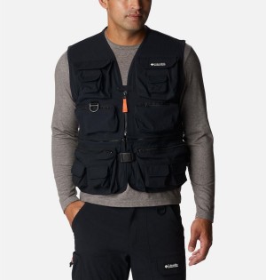 Black Men's Columbia Field Creek Big Horn Vest | CVOXA-0624