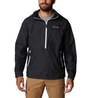 Black Men's Columbia Flash Challenger Anorak Jacket Windbreaker | COSAB-7436