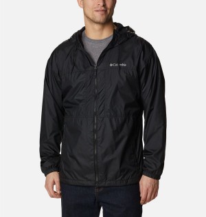 Black Men's Columbia Flash Challenger Lined Windbreaker | LGYCR-9856