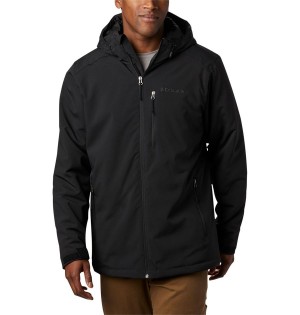 Black Men's Columbia Gate Racer Softshell Insulated Puffer Jacket | BXLYN-4901