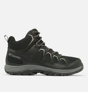 Black Men's Columbia Granite Trail Mid Waterproof Hiking Shoes | PUKWR-7809