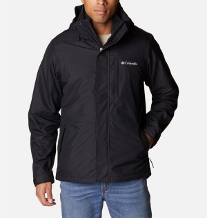 Black Men's Columbia Gulfport Interchange 3 In 1 Jackets | GMUWJ-2964