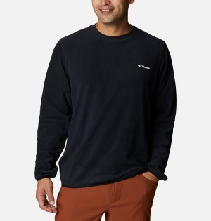 Black Men's Columbia Haven Hills Fleece Crew Pullover | AGLKR-7142