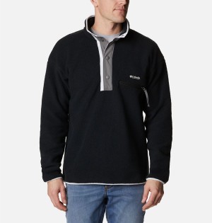 Black Men's Columbia Helvetia Half Snap Fleece Pullover | ZDPBM-9647