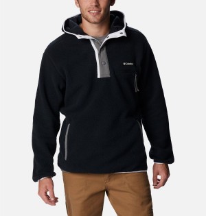 Black Men's Columbia Helvetia Sherpa Fleece Hoodie | BMEPC-7510