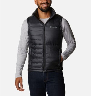 Black Men's Columbia Infinity Summit Omni Heat Infinity Double Wall Down Vest | OEAYJ-8625