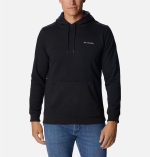 Black Men's Columbia Keyhole Peak Logo Hoodie | OULXV-4925