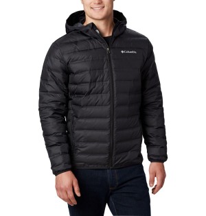 Black Men's Columbia Lake 22 Hooded Insulated Puffer Jacket | LEMXY-4852