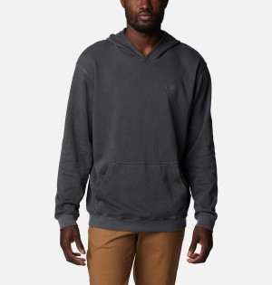 Black Men's Columbia Lodge French Terry Novelty Hoodie | XARIB-0465