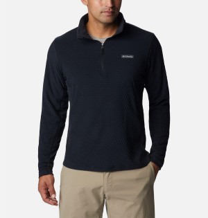 Black Men's Columbia Overlook Pass Half Zip Shirt Pullover | ADMRE-6873