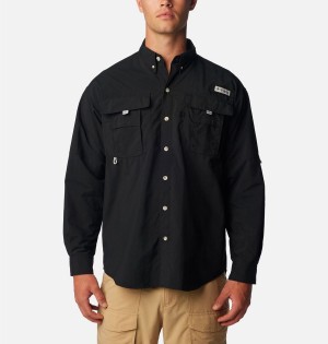 Black Men's Columbia PFG Bahama II Long Sleeve Shirt | GLPDT-4082