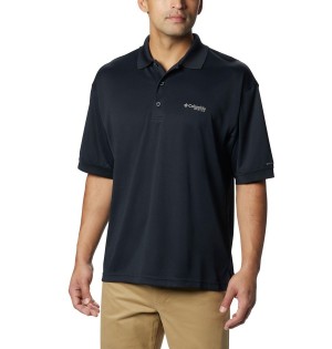 Black Men's Columbia PFG Perfect Cast Polo Shirt | LNGSW-6172