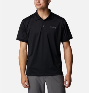 Black Men's Columbia PFG Tamiami Polo Shirt | KTNHA-7856