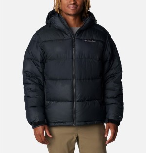 Black Men's Columbia Pike Lake II Hooded Insulated Puffer Jacket | ZXQHM-9203