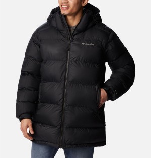 Black Men's Columbia Pike Lake Parka Insulated Puffer Jacket | WPDLU-3581