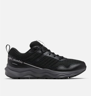 Black Men's Columbia Plateau Waterproof Hiking Shoes | HMDLO-3780