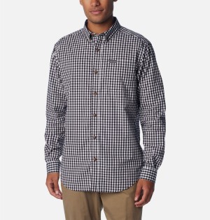 Black Men's Columbia Rapid Rivers II Long Sleeve Shirt | OHMYE-7651