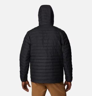 Black Men's Columbia Silver Falls Hooded Insulated Puffer Jacket | ZSAJY-5162