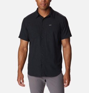 Black Men's Columbia Silver Ridge UtilityLite Short Sleeve Shirt | IBEHL-3091