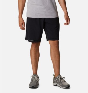 Black Men's Columbia Stealth Camp Active Shorts | CNVFX-4831