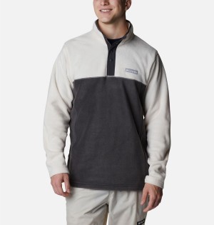 Black Men's Columbia Steens Mountain Half Snap Fleece Pullover | HZAEY-8937