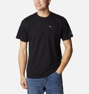 Black Men's Columbia Thistletown Hills Pocket T-Shirt | IZPCJ-5640