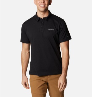 Black Men's Columbia Thistletown Hills Polo Shirt | KFDJQ-6819