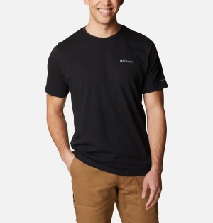 Black Men's Columbia Thistletown Hills Short Sleeve T-Shirt | GITZM-5468