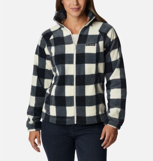 Black Women's Columbia Benton Springs Printed Full Zip Fleece Jacket | LXVUO-3791