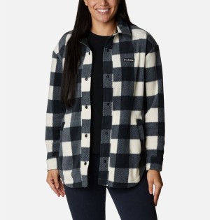 Black Women's Columbia Benton Springs Shirt Fleece Jacket | HPBGO-8023